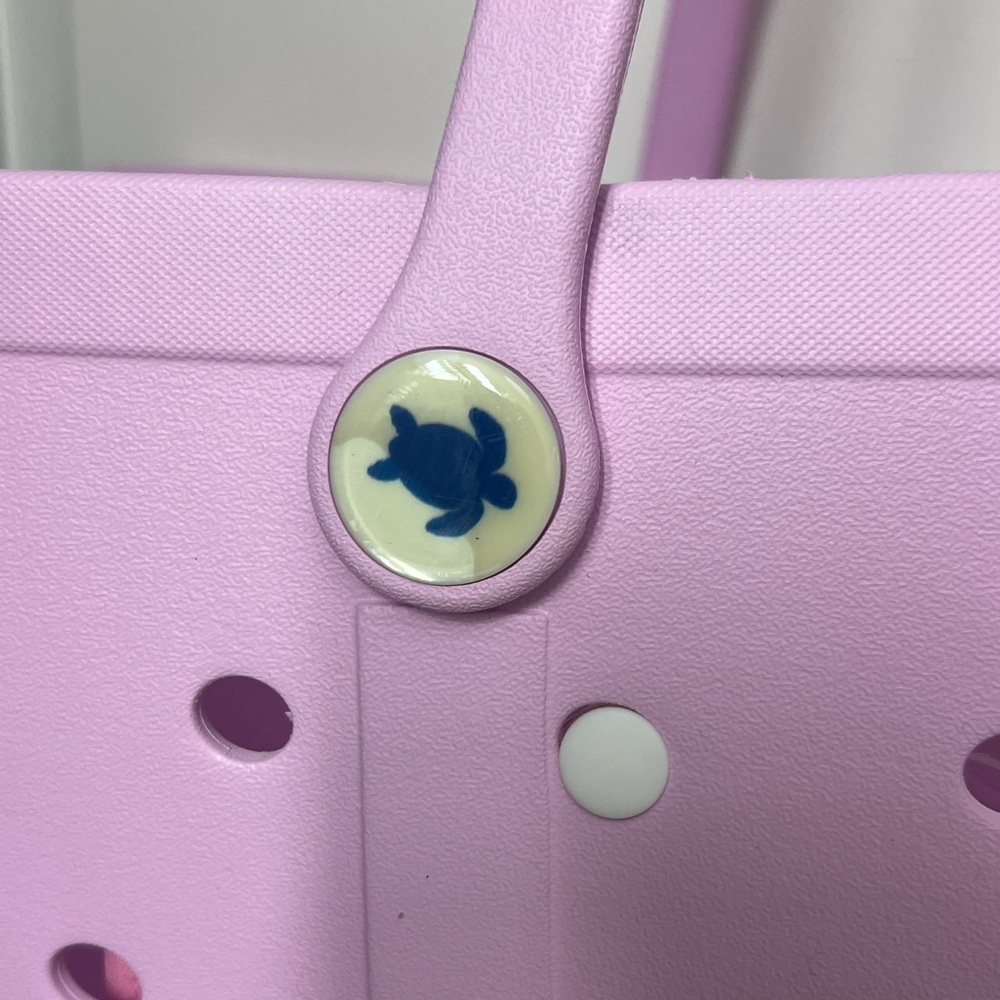 SIMPLY SOUTHERN SOLID ALLIUM PINK BEACH WATERPROOF WASHABLE LARGE TOTE BAG, NWT - Picture 9 of 13